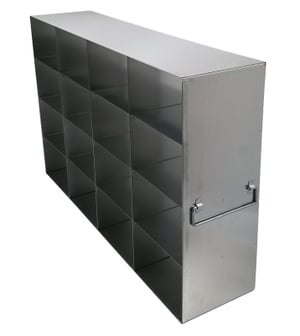 Upright Freezer Rack for 5ml Centrifuge Tube Boxes (67mm High) - Rack Only (4 Boxes Deep x 4 Boxes High)