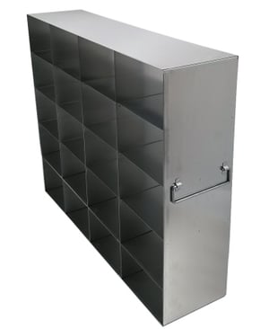 Upright Freezer Rack for 5ml Centrifuge Tube Boxes (67mm High) - Rack Only (4 Boxes Deep x 5 Boxes High)