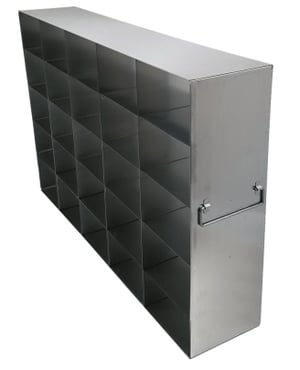 Upright Freezer Rack for 5ml Centrifuge Tube Boxes (67mm High) - Rack Only (5 Boxes Deep x 5 Boxes High)