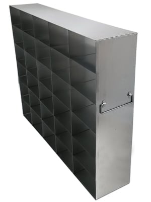 Upright Freezer Rack for 5ml Centrifuge Tube Boxes (67mm High) - Rack Only (5 Boxes Deep x 6 Boxes High)