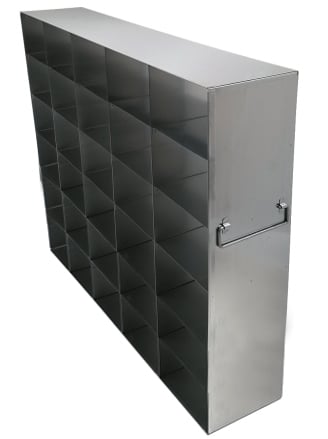 Upright Freezer Rack for 5ml Centrifuge Tube Boxes (67mm High) - Rack Only (5 Boxes Deep x 6 Boxes High)