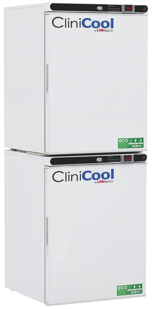 labrepco clinicool 9.2 cu.ft. Pharmacy/Vaccine Refrigerator and Freezer Stacked Combo unit with solid upper and lower doors