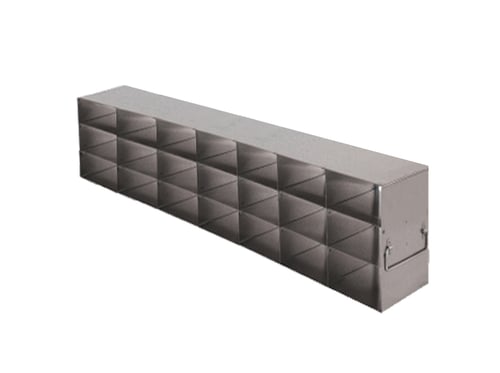 Stainless Steel Upright Freezer Rack for FluidX Boxes & Micronic Racks | 7 Boxes Deep x 3 Boxes High