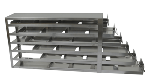 Upright Freezer Sliding Tray Drawer Rack for 2" Boxes | 4 Boxes Deep x 6 Boxes High | Rack Only