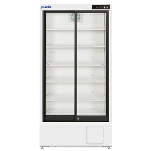 PHCbi MPR Series 19.4 Cu. Ft. ECO Pharmaceutical Refrigerator with Sliding Glass Doors that are closed