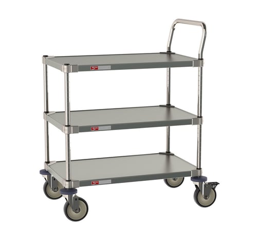 Metro Stainless Steel Grade A Pharma Carts | 3 Shelves | 18” x 30”
