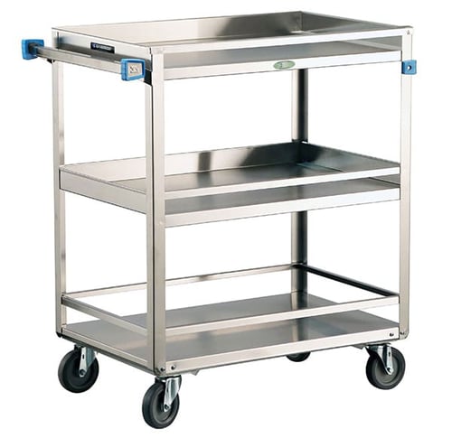Lakeside 526 Medium Duty Utility Laboratory Cart with Guard Rails (19”x 31”) | 3 Shelves | 500 Lb Capacity