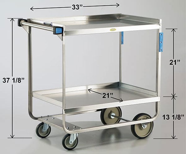 Lakeside 743 Heavy Duty Utility Cart (22”x 38”) | 2 Shelves | 700 Lb Capacity - Image 7