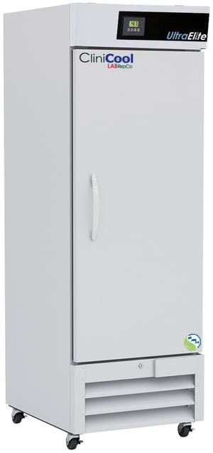 Labrepco CliniCool Ultra Elite Series 23 Cu. Ft. NSF Certified Pharmacy/Vaccine Refrigerator with closed Solid Door, pull handle and casters