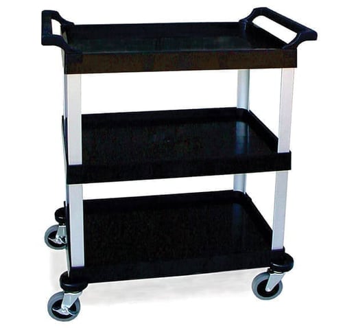 Lakeside 2500 Plastic Utility Cart (17"x31") | 3 Shelves | 300 Lb Capacity