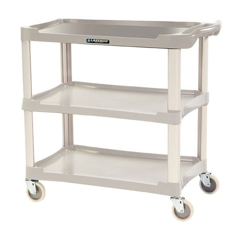 Lakeside 2501 Plastic Utility Cart (18"x 36") | 3 Shelves | 300 Lb Capacity