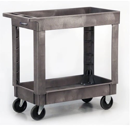 Lakeside 2521 Plastic Utility Cart (17"x 34") | 2 Shelves | 500 Lb Capacity