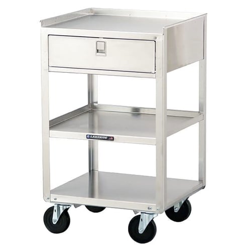 Lakeside 466 Compact Utility Stand w/ Drawer (16.75"x 18.75") | 3 Shelves | 500 Lb Capacity