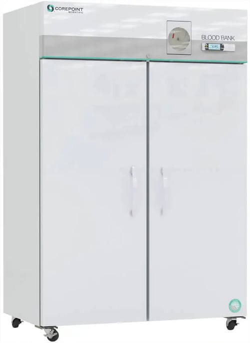 Corepoint Scientific Blood Bank Refrigerator with Chart Recorder | 49 Cu. Ft. | Solid Double Doors