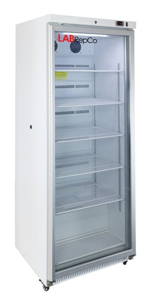 Labrepco Futura Silver Series 20 Cu. Ft. Compact Laboratory Refrigerator with a closed Hinged Glass Door