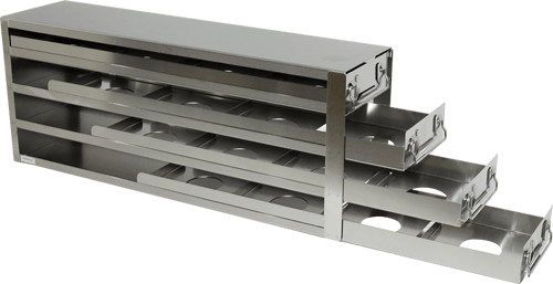 Upright Freezer Rack with Drawers for Standard 3" Boxes | Top-Loading Rack | Rack Only | 4 Boxes Deep x 4 Boxes High