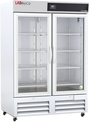 LabRepCo brand Ultra Elite Series 49 Cu. Ft. Laboratory Refrigerator with Hinged Glass Doors and energy star certification