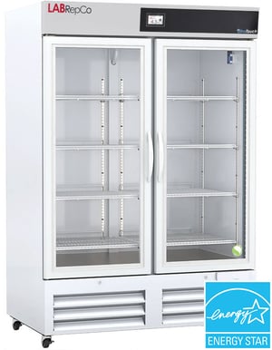 LabRepCo brand model LHT-HC-49G Ultra Touch Series 49 Cu. Ft. Laboratory Refrigerator with Hinged Glass Doors and energy star certification