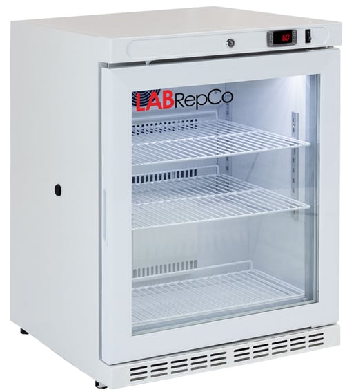 LabRepCo Futura Silver Series 4 Cu. Ft. Benchtop Laboratory Refrigerator | Glass Door