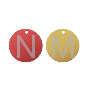 Anodized Aluminum Round Keychain Identifier for Freezer Racks | Letters