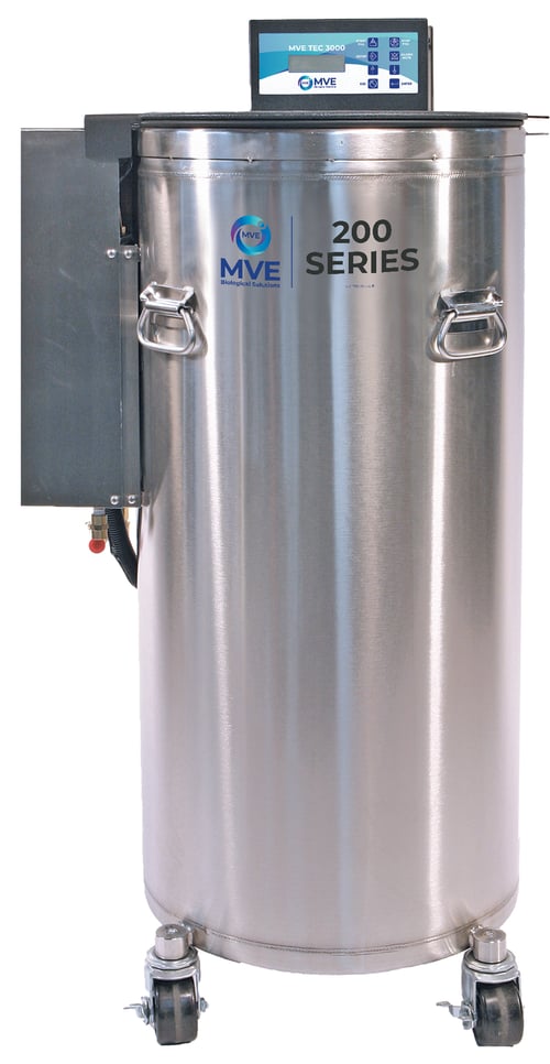 MVE 205AF-GB Liquid Nitrogen LN2 Freezer With Full Auto Control & Gas Bypass (Capacity: 5,200 x 2.0 ml vials)