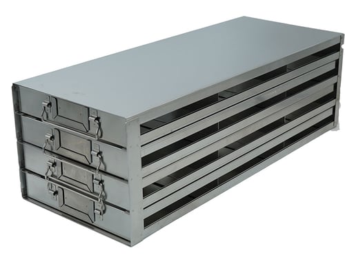 Upright Freezer Drawer Rack for 100-Place Slide Boxes | 3 Deep x 4 High | 12 Boxes Total