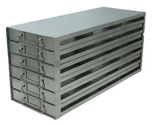 Upright Freezer Drawer Rack for 100-Place Slide Boxes | 3 Deep x 6 High | 18 Boxes Total