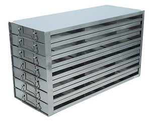 Upright Freezer Drawer Rack for 100-Place Slide Boxes | 3 Deep x 7 High | 21 Boxes Total