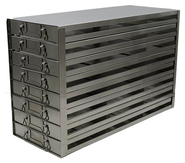Upright Freezer Drawer Rack for 100-Place Slide Boxes | 3 Deep x 8 High ...