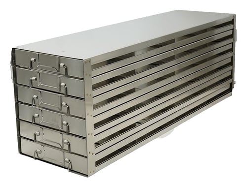 Upright Freezer Drawer Rack for 100-Place Slide Boxes | 4 Deep x 6 High | 24 Boxes Total