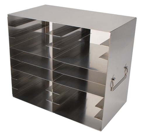 Upright Freezer Rack for 100-Place Slide Boxes | 2 Deep x 8 High | 16 Boxes Total