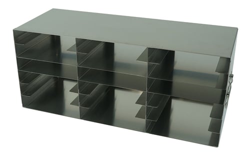 Upright Freezer Rack for 100-Place Slide Boxes | 3 Deep x 6 High | 18 Boxes Total