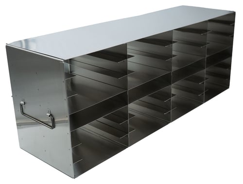 Upright Freezer Rack for 100-Place Slide Boxes | 4 Deep x 7 High | 28 Boxes Total