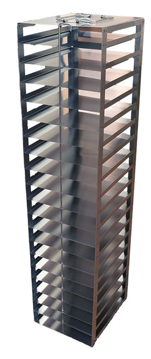 Vertical Freezer Rack for 100-Place Slide Boxes | 20 Boxes High