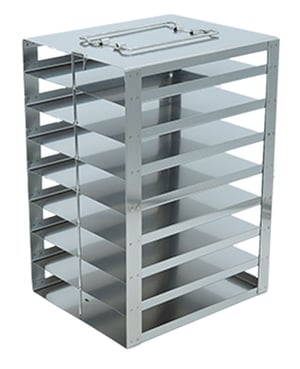 Vertical Freezer Rack for 100-Place Slide Boxes | 8 Boxes High