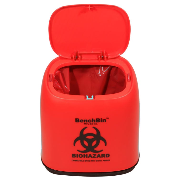 MTC-Bio Benchtop Biohazard Bin, 1.5L with attached lid - Image 2