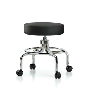 Vinyl Screw-Lift Laboratory Stool | Medium Bench Height with Casters in Black Trailblazer™ Vinyl