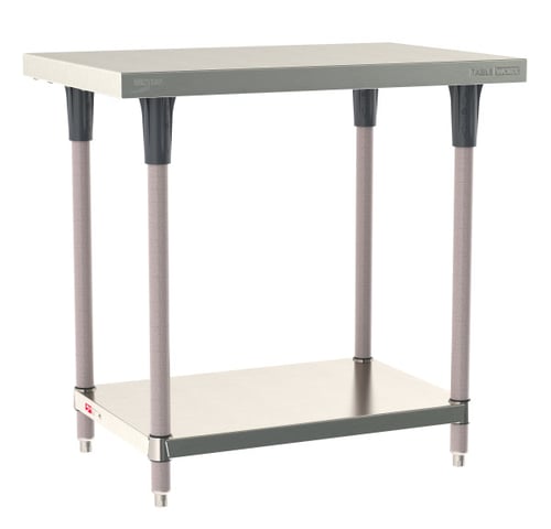 Metro TableWorx Stainless-Steel Laboratory Work Tables with Bottom Shelf | 24"W x36"L