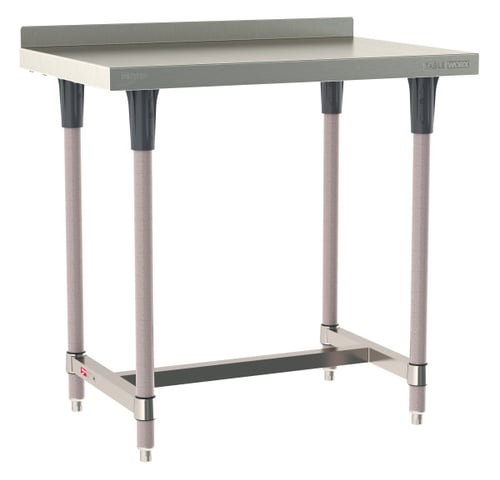 Metro TableWorx Stainless-Steel Laboratory Work Tables with H-frame & Backsplash | 24"W x36"L