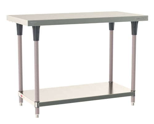 Metro TableWorx Stainless-Steel Laboratory Work Tables with Bottom Shelf | 24"W x 48"L