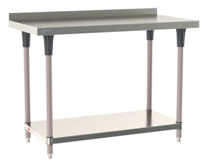 Metro TableWorx Stainless-Steel Laboratory Work Tables with Bottom Shelf & Backsplash | 24"W x 48"L