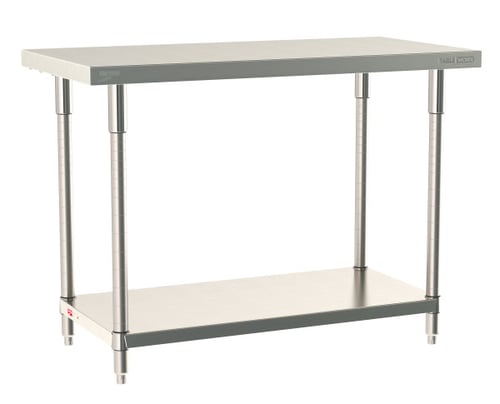Metro TableWorx Stainless-Steel Laboratory Work Tables with Bottom Shelf | 24"W x 48"L