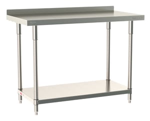 Metro TableWorx Stainless-Steel Laboratory Work Tables with Bottom Shelf & Backsplash | 24"W x 48"L