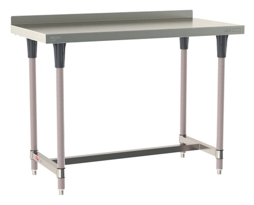 Metro TableWorx Stainless-Steel Laboratory Work Tables with H-Frame & Backsplash | 24"W x 48"L