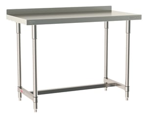 Metro TableWorx Stainless-Steel Laboratory Work Tables with H-Frame & Backsplash | 24"W x 48"L