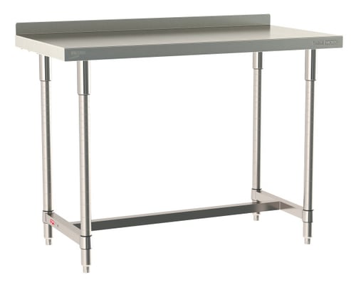 Metro TableWorx Stainless-Steel Laboratory Work Tables with H-Frame & Backsplash | 24"W x 48"L