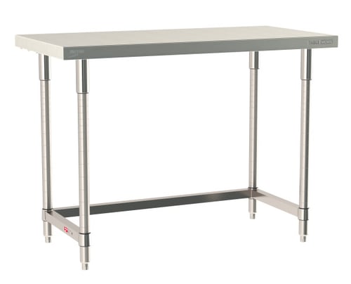 Metro TableWorx Stainless-Steel Laboratory Work Tables with 3-Sided Frame | 24"W x 48"L