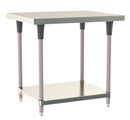 Metro TableWorx Stainless-Steel Laboratory Work Tables with Bottom Shelf | 30"W x36"L