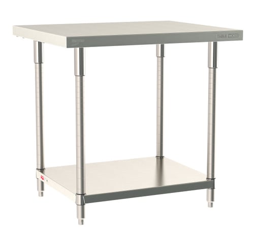 Metro TableWorx Stainless-Steel Laboratory Work Tables with Bottom Shelf | 30"W x36"L