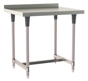 Metro TableWorx Stainless-Steel Laboratory Work Tables with H-Frame & Backsplash | 30"W x36"L